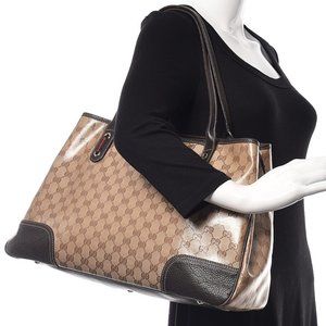 Gucci Tan and Dark Brown Signature Tote